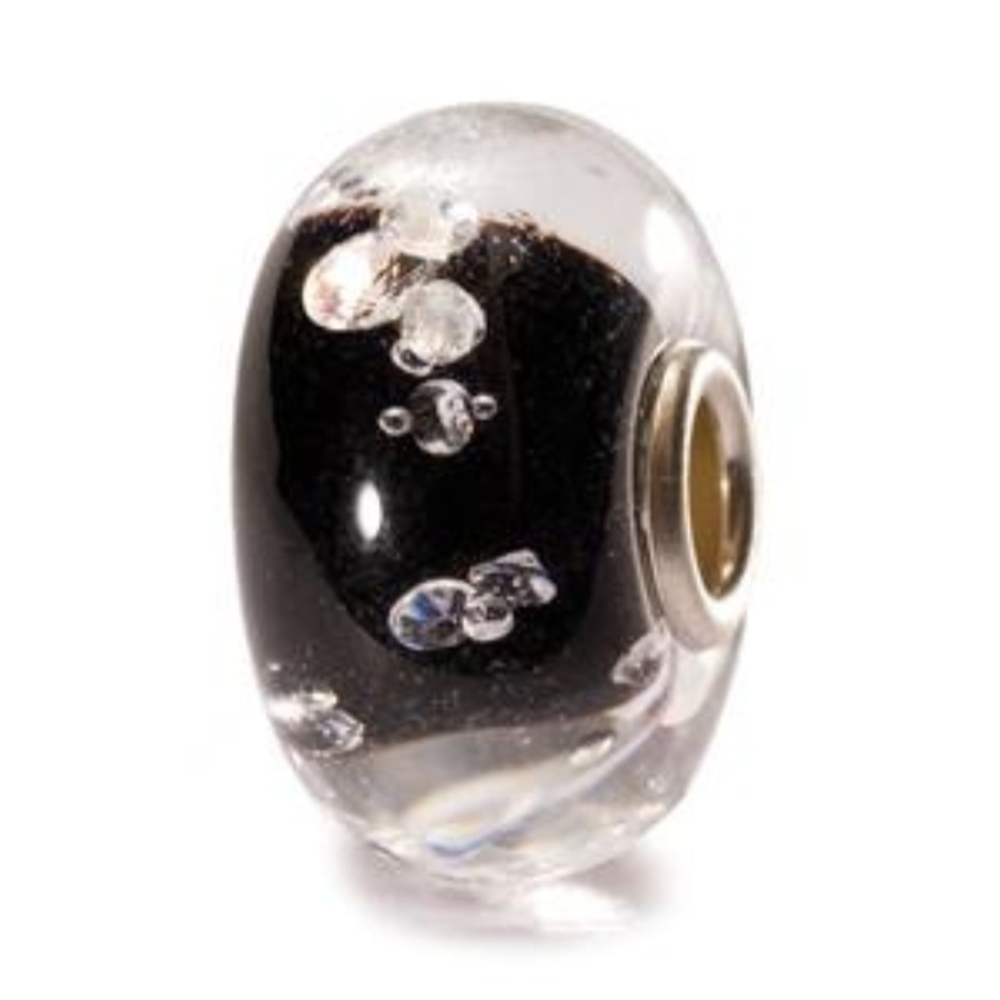 Trollbeads Black and Silver Glass Charm